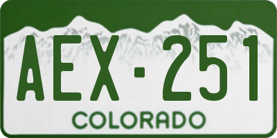 CO license plate AEX251