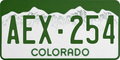 CO license plate AEX254