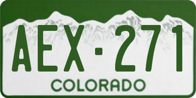 CO license plate AEX271