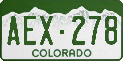 CO license plate AEX278