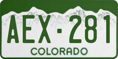 CO license plate AEX281