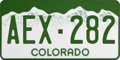 CO license plate AEX282