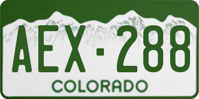 CO license plate AEX288