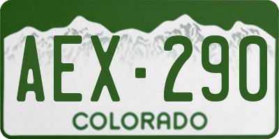 CO license plate AEX290