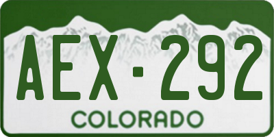 CO license plate AEX292