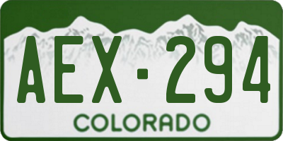 CO license plate AEX294