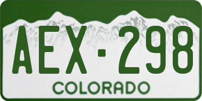 CO license plate AEX298