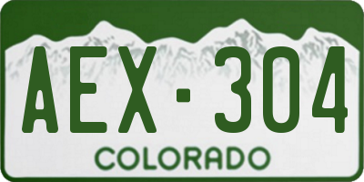 CO license plate AEX304