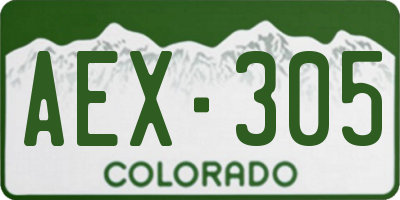 CO license plate AEX305