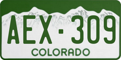 CO license plate AEX309