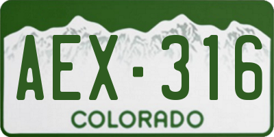 CO license plate AEX316