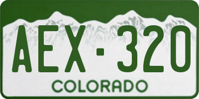 CO license plate AEX320