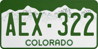 CO license plate AEX322