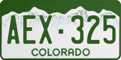 CO license plate AEX325