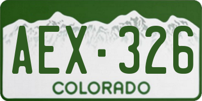 CO license plate AEX326