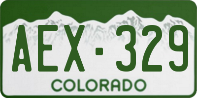 CO license plate AEX329
