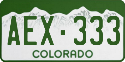 CO license plate AEX333