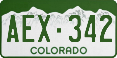 CO license plate AEX342