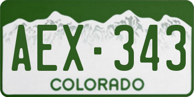 CO license plate AEX343