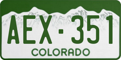 CO license plate AEX351