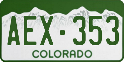 CO license plate AEX353