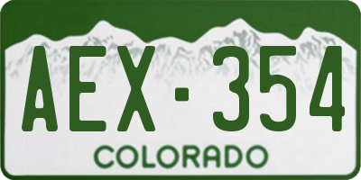 CO license plate AEX354