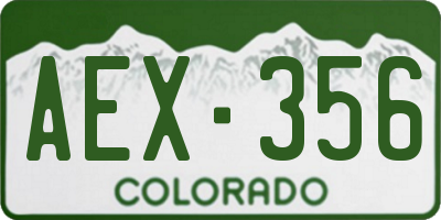 CO license plate AEX356
