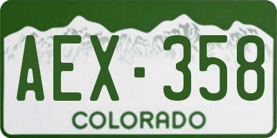 CO license plate AEX358