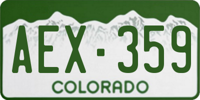 CO license plate AEX359