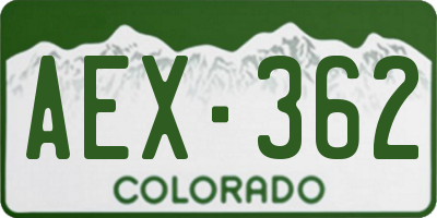 CO license plate AEX362