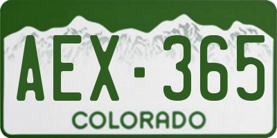 CO license plate AEX365