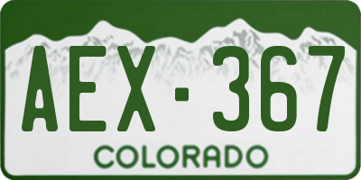 CO license plate AEX367