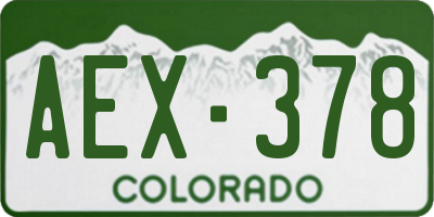 CO license plate AEX378