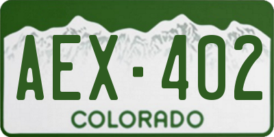 CO license plate AEX402