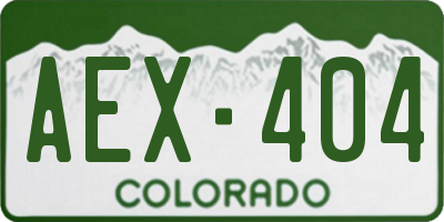 CO license plate AEX404