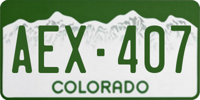 CO license plate AEX407