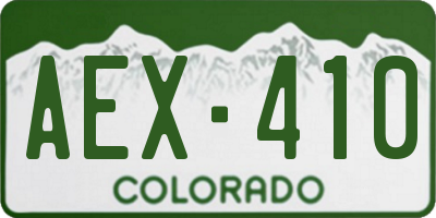 CO license plate AEX410