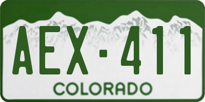 CO license plate AEX411