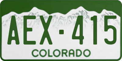 CO license plate AEX415