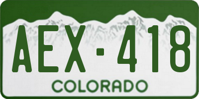 CO license plate AEX418