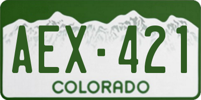 CO license plate AEX421