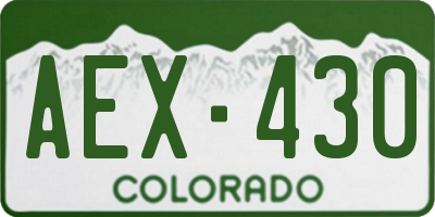 CO license plate AEX430