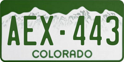 CO license plate AEX443