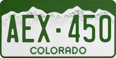 CO license plate AEX450
