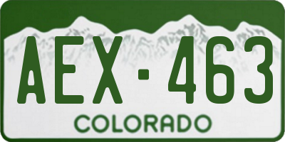 CO license plate AEX463