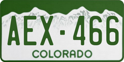 CO license plate AEX466