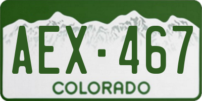 CO license plate AEX467