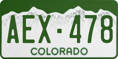 CO license plate AEX478