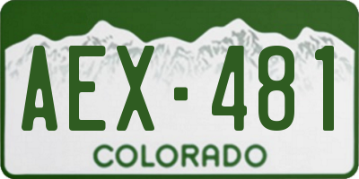 CO license plate AEX481