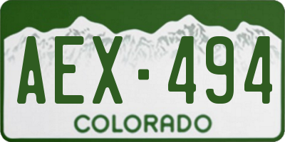 CO license plate AEX494